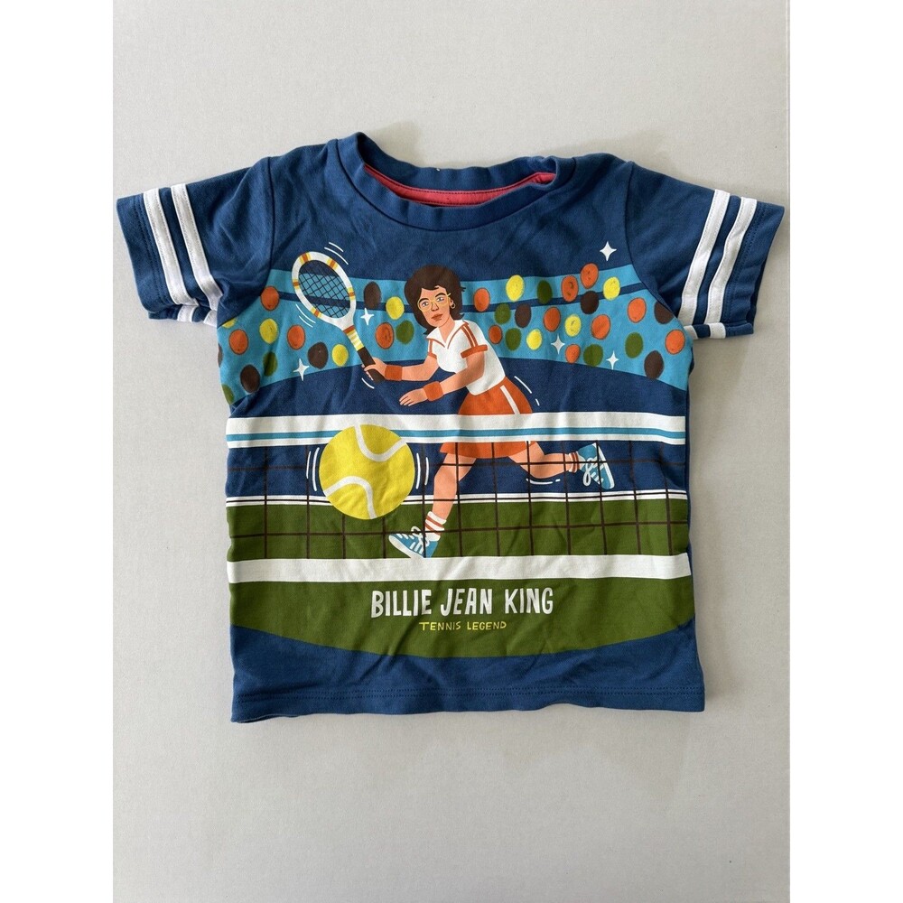 Piccolina Brand Billie Jean King Tennis Legend Blue Shirt Size 2T